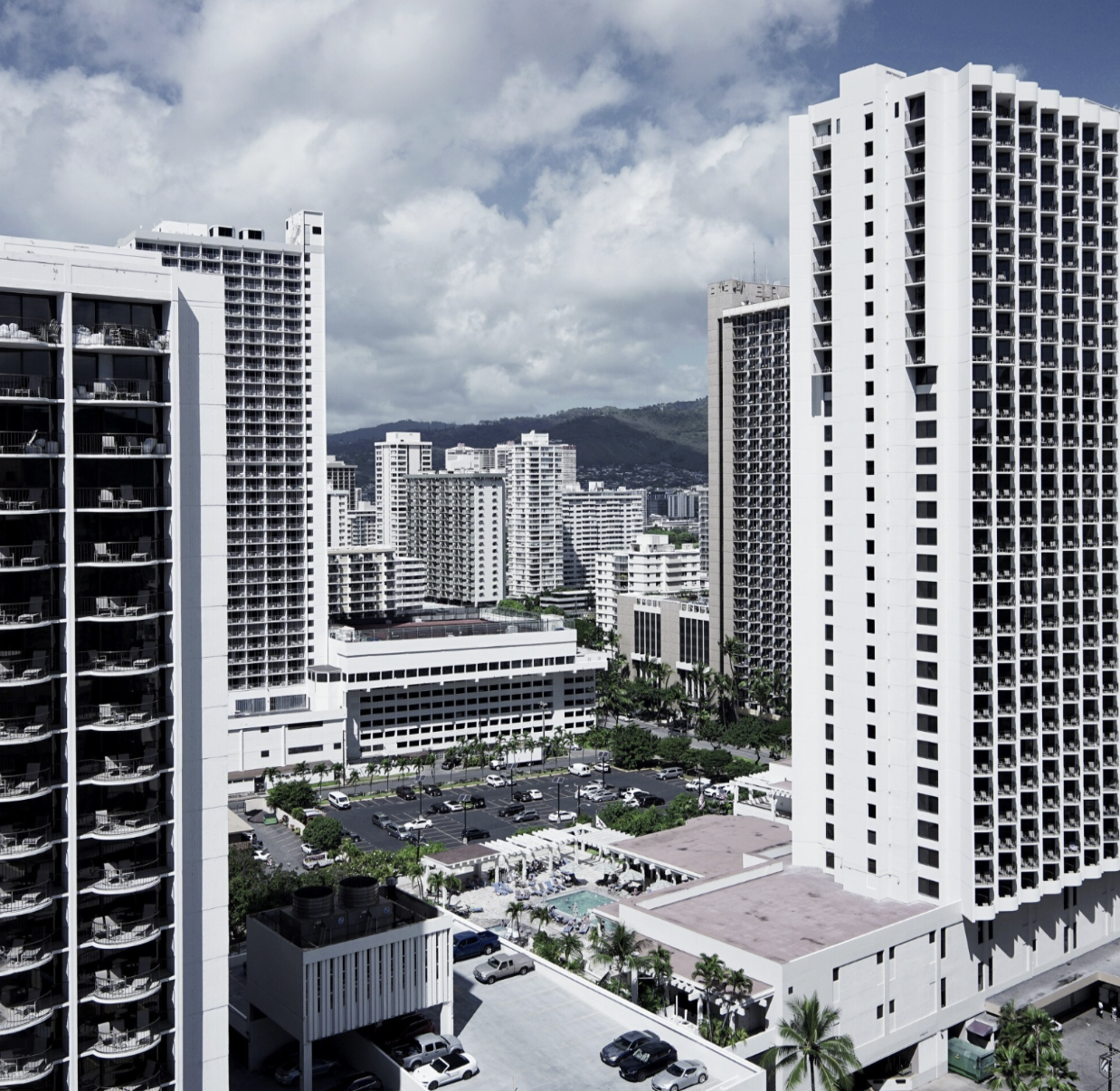 Luxury condominium with a scenic balcony view